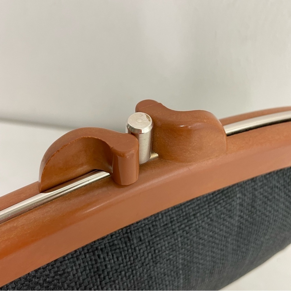 Vintage Mid-Century Modern MCM Minimalist Woven Clutch Purse Hong Kong - Picture 10 of 15